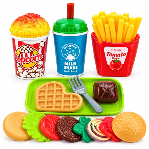 Dječiji set brze hrane – Hamburger, pomfrit, kokice i piće