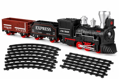 Retro voz na baterije sa šinama i vagonima – World Railway 13 dijelova